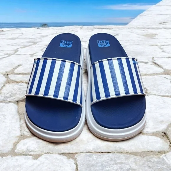 Reef Cushion Bondi Bay Bluestone Slide Sandal Women's Size 9 Beach Boat Summer - Picture 2 of 12